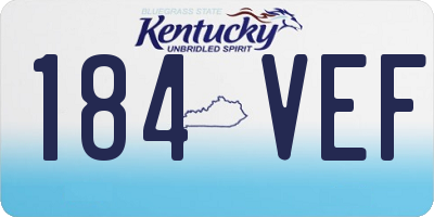 KY license plate 184VEF