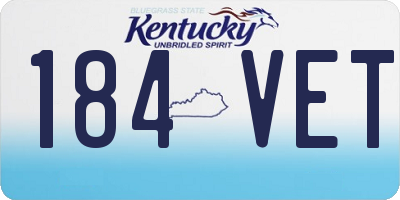 KY license plate 184VET