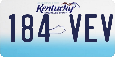 KY license plate 184VEV