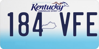 KY license plate 184VFE