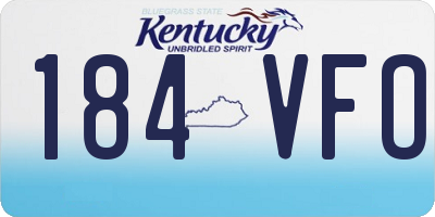 KY license plate 184VFO