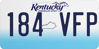 KY license plate 184VFP