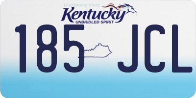 KY license plate 185JCL