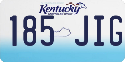 KY license plate 185JIG