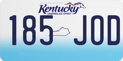 KY license plate 185JOD
