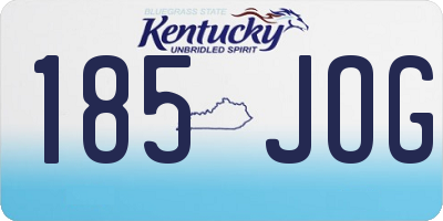 KY license plate 185JOG