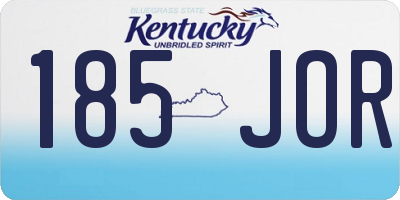 KY license plate 185JOR