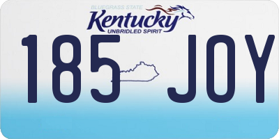 KY license plate 185JOY