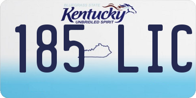 KY license plate 185LIC