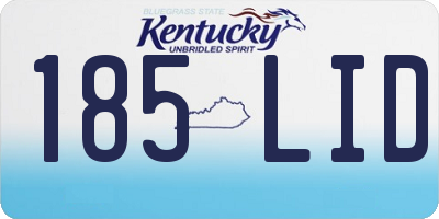 KY license plate 185LID