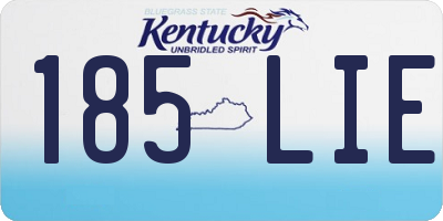 KY license plate 185LIE