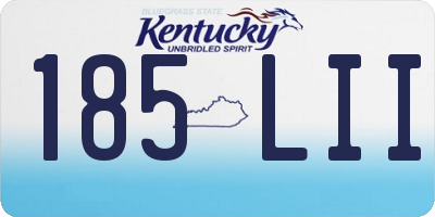 KY license plate 185LII