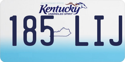KY license plate 185LIJ