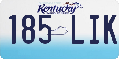 KY license plate 185LIK