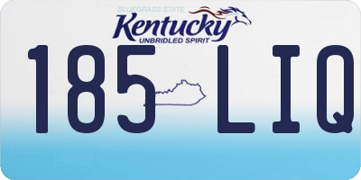 KY license plate 185LIQ