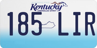 KY license plate 185LIR