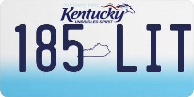 KY license plate 185LIT