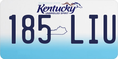 KY license plate 185LIU