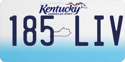 KY license plate 185LIV