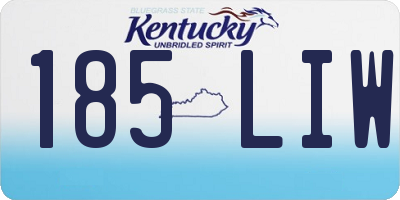 KY license plate 185LIW