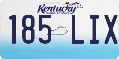 KY license plate 185LIX