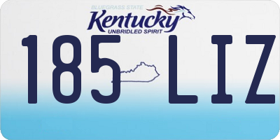 KY license plate 185LIZ