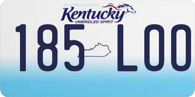 KY license plate 185LOO
