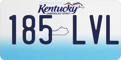 KY license plate 185LVL