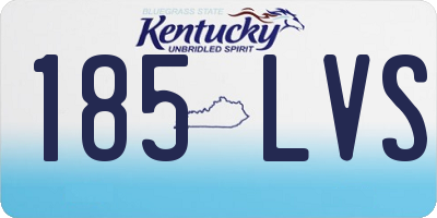 KY license plate 185LVS