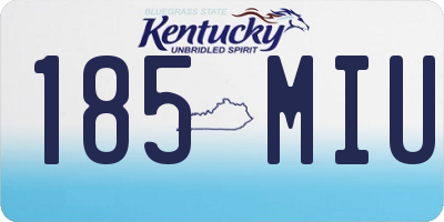 KY license plate 185MIU