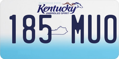 KY license plate 185MUO