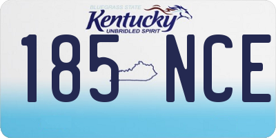 KY license plate 185NCE