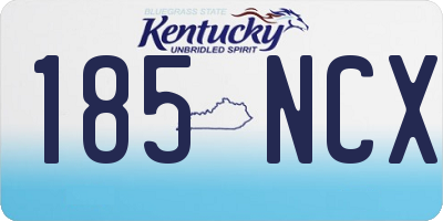 KY license plate 185NCX