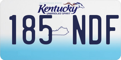 KY license plate 185NDF