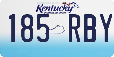 KY license plate 185RBY