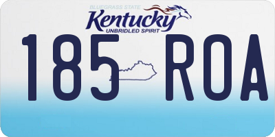KY license plate 185ROA