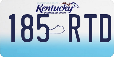 KY license plate 185RTD