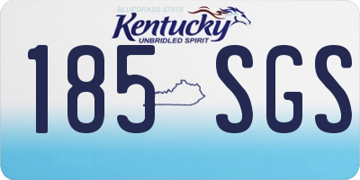 KY license plate 185SGS