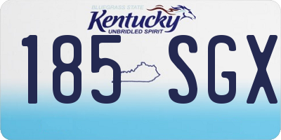 KY license plate 185SGX