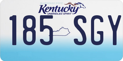 KY license plate 185SGY