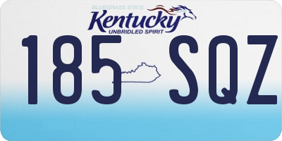 KY license plate 185SQZ
