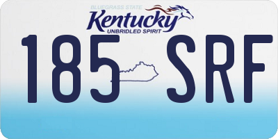 KY license plate 185SRF