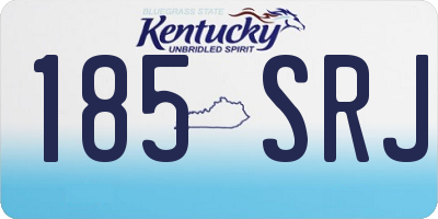 KY license plate 185SRJ