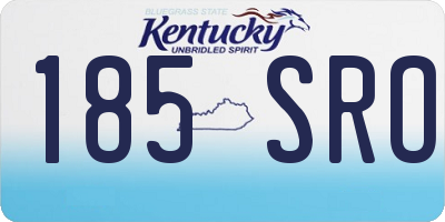 KY license plate 185SRO