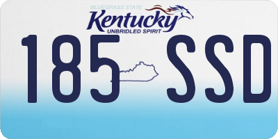 KY license plate 185SSD