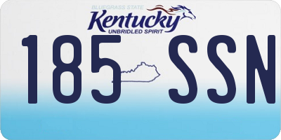 KY license plate 185SSN