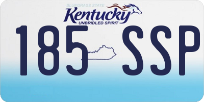 KY license plate 185SSP