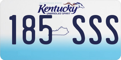 KY license plate 185SSS
