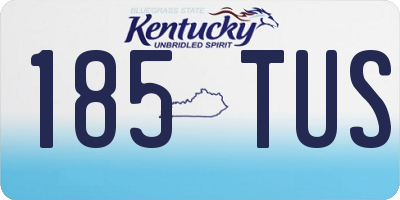 KY license plate 185TUS