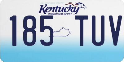 KY license plate 185TUV